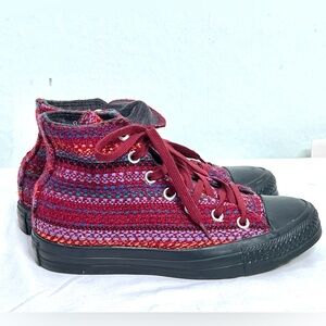 Converse Chuck Taylor Womens Woven Unique Multicolored Hi Top Shoes Sz.6